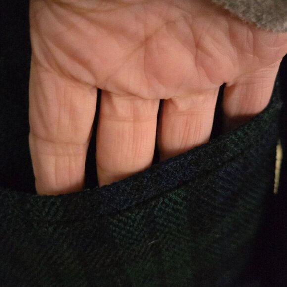 Talbots Vintage Blackwatch Plaid Wool Blend Velvet Collar Blazer Size 4 - Picture 3 of 6